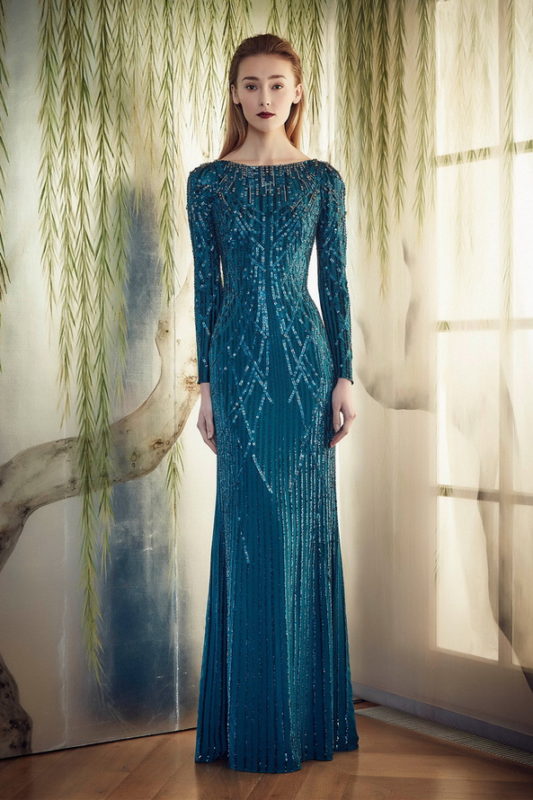 Элегантное синие платье
