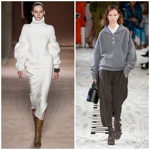 С чем носить модный вязаный свитер: удачные сочетания, стильные образы